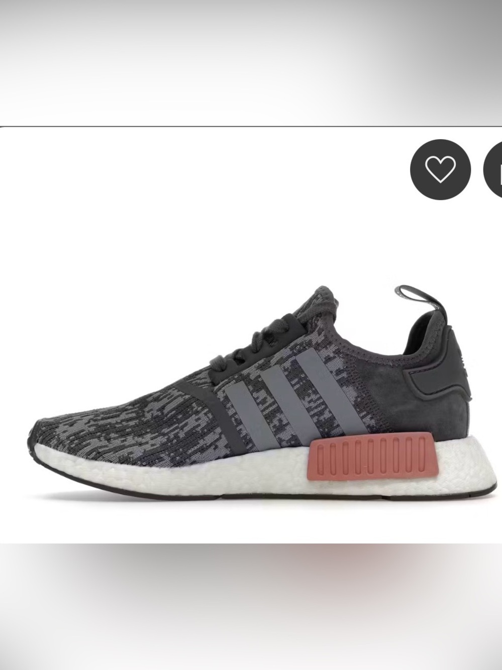 Adidas NMD R1 Heather Gray Raw Pink Shoes